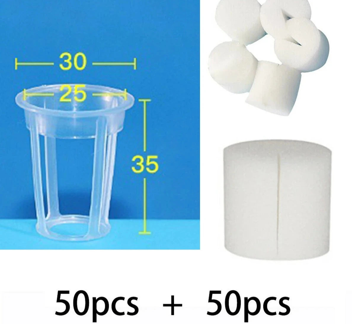 Soilless Cultivation Sponges and Net Cups