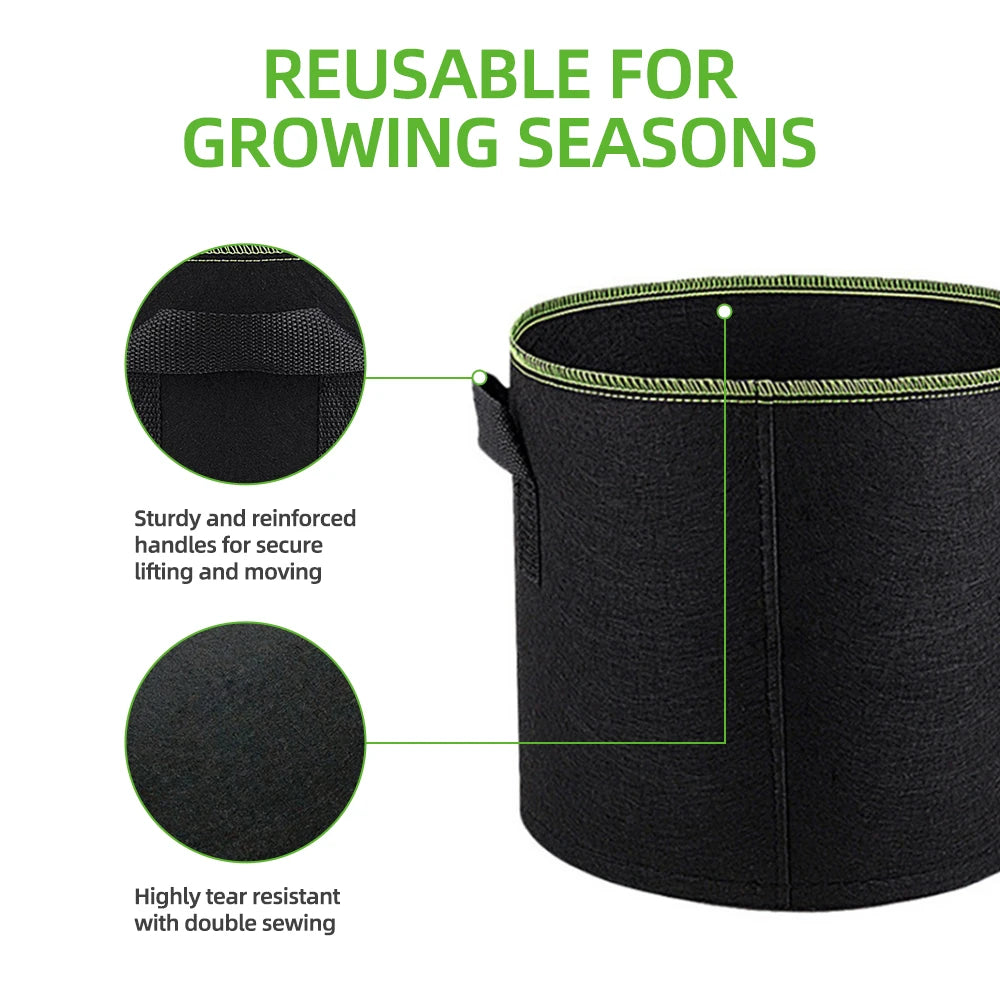 3/4/5/7/10 Gallon Felt Grow Pot