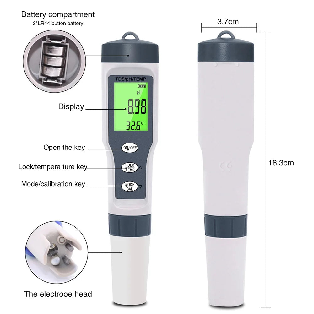 High Quality PH Meter 3 in 1