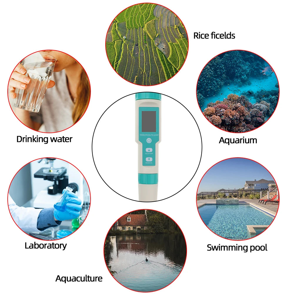 Bluetooth Digital 7 in 1 Water Quality Tester